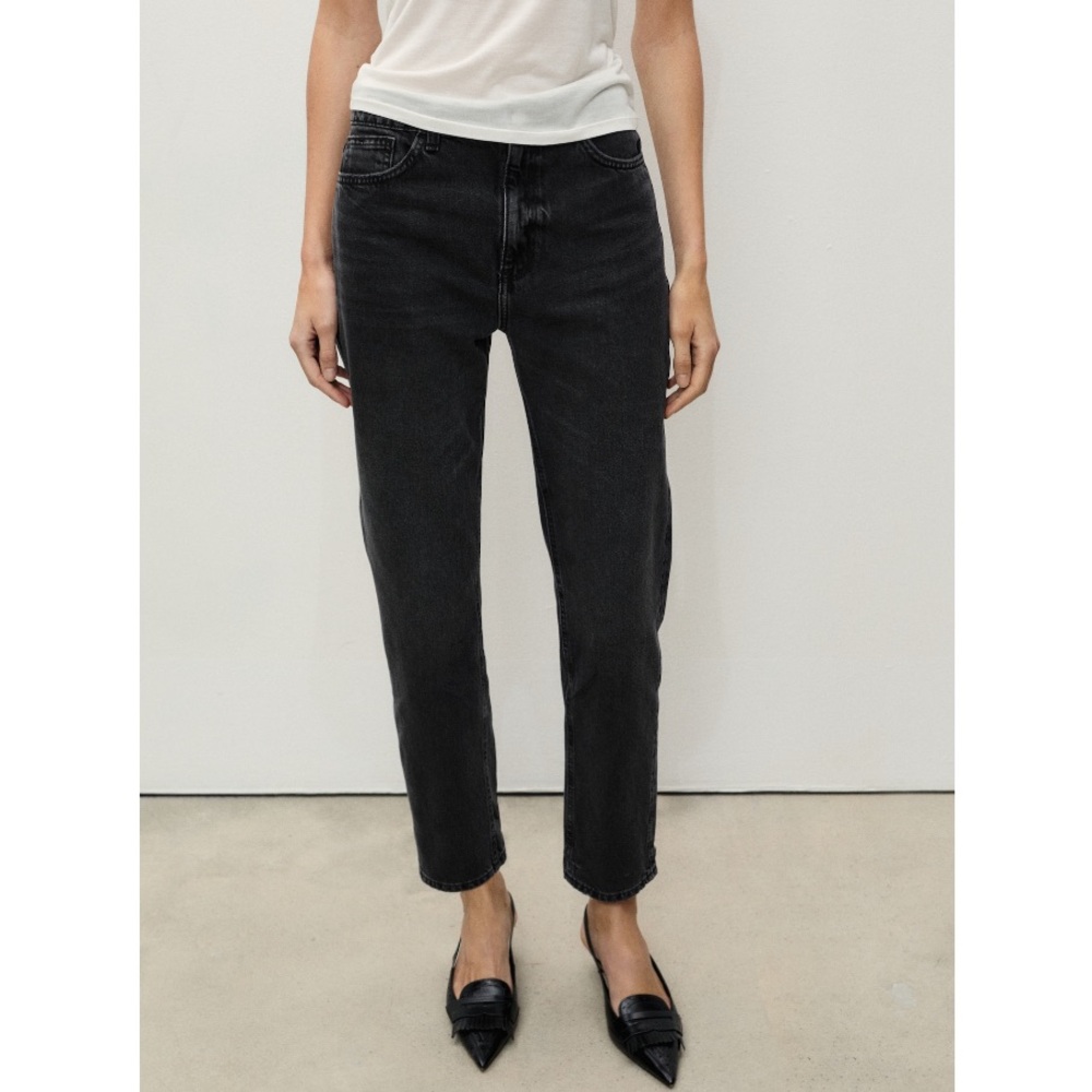 Mango MNG‎ washed black high waisted Mom jeans USA 8 women's